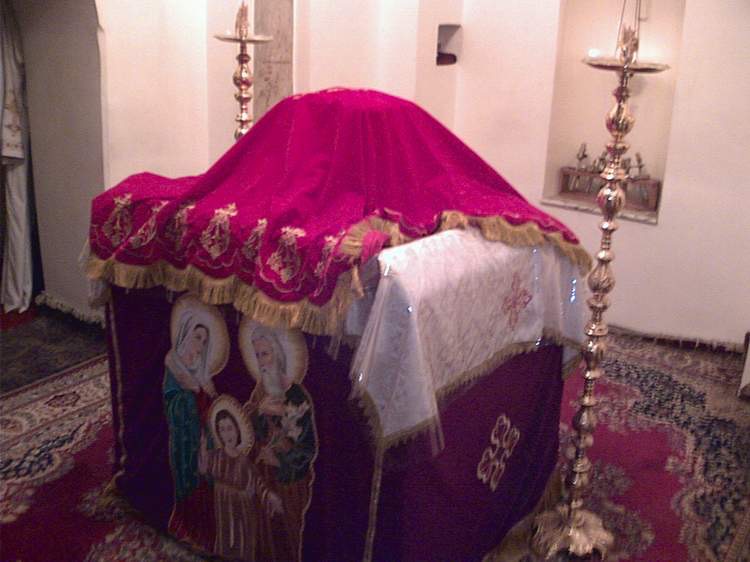 The altar at al-Muharraq Monastery